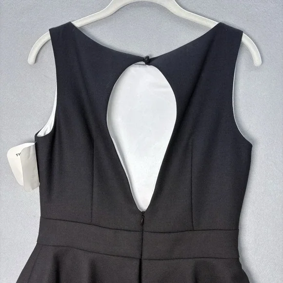 Alice + Olivia Sleeveless Peplum Dress Small  Black Wool Lined Wedding Party NWT - Picture 6 of 15